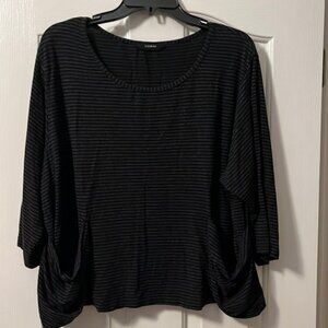LUUKAA EUC Scoop Neck oversized striped blouse size S